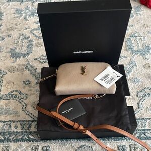 Saint Laurent Clutch with Gold Accents
